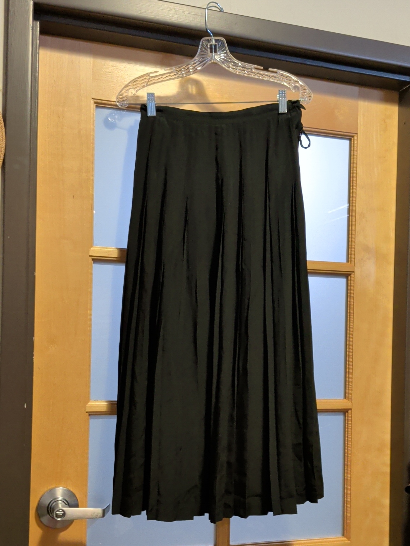 Tba Black Maxi Skirt Flowing Pleated A-Line